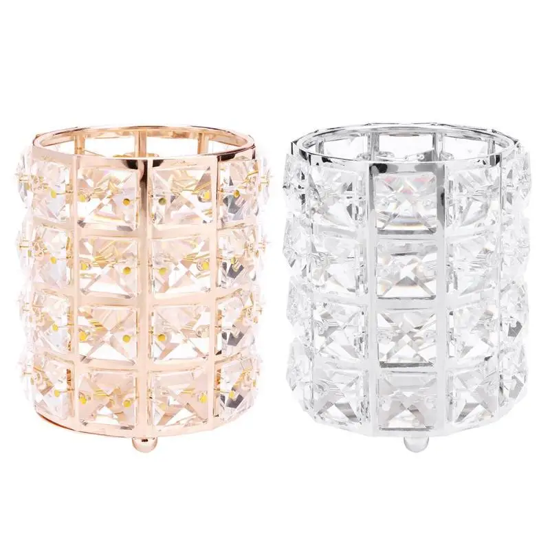 Европейский Блестящий металлический органайзер для хранения кистей макияжа