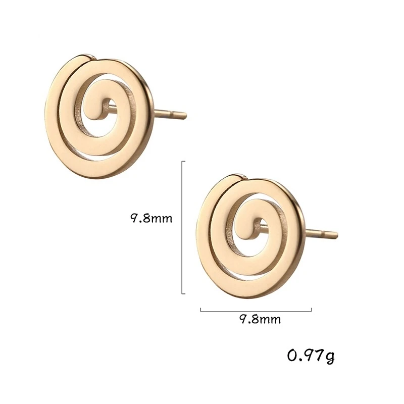 Серьги для маленьких девочек золотые минималистичные геометрические Спиральные