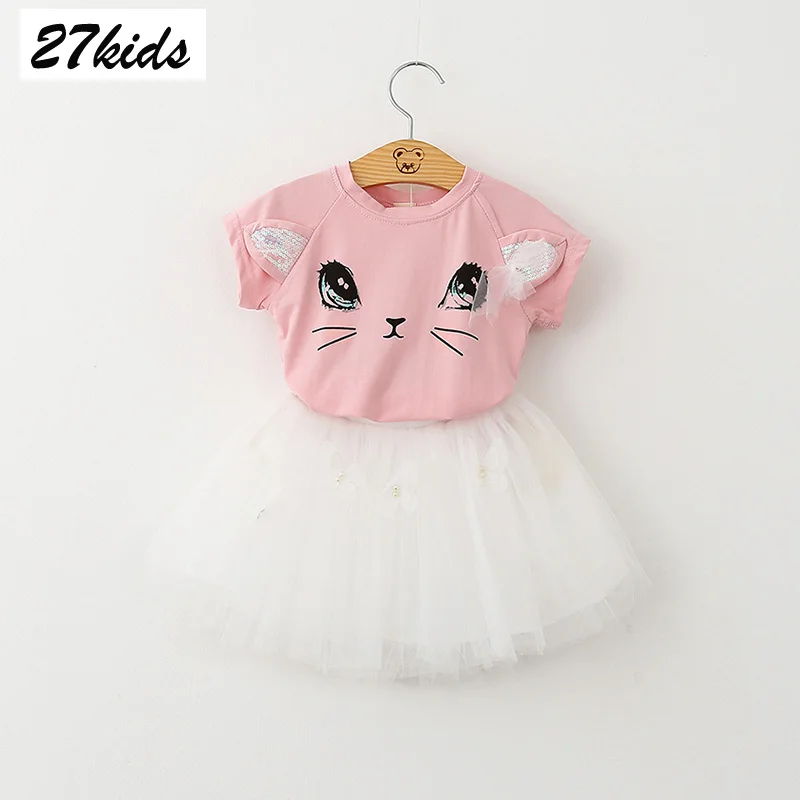 2020 летнее милое платье с принтом для девочек Детский костюм свадьбы и