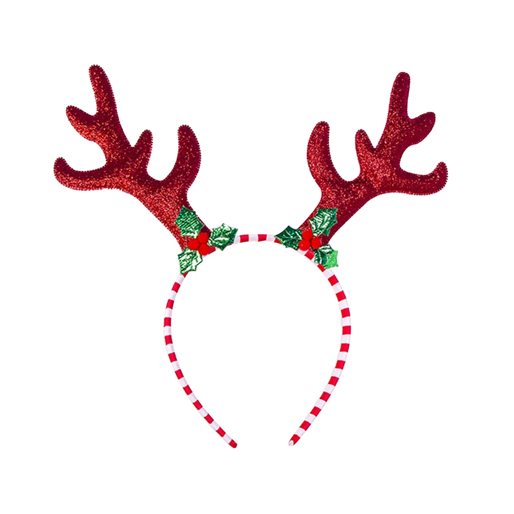 Рождественские повязки на голову с оленьими рогами рождественские обруч для
