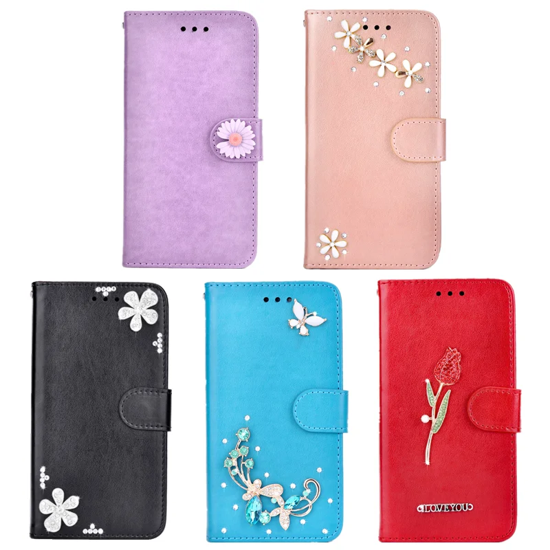 

Wallet Diamond Flip Leather Phone Case For Huawei Honor 20 20i 20e 30 30S 30i V30 View30 Nova 3i 5i 7i 6 7 SE Pro Back Cover