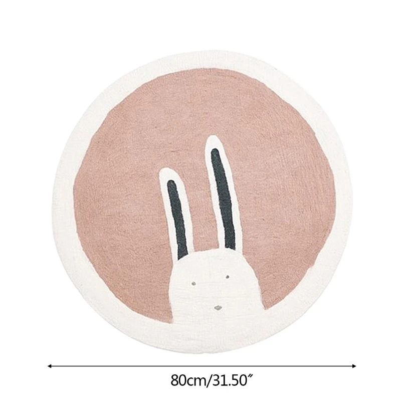 

Baby Play Mat Crawling Carpet Kids Room Floor Rugs Round Cartoon Rabbit Game Pad Playmat Children Bedroom Nursery Decor