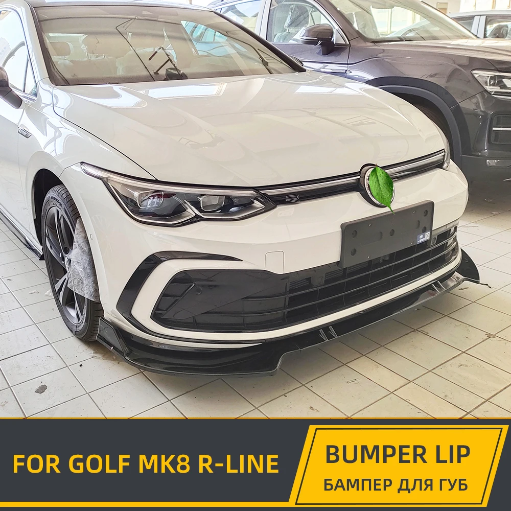

Car Front Bumper Splitter Lip Chin Spoiler Body Kit Diffuser Protector Guard Special For VW Golf MK8 R Line 2020 Black Carbon