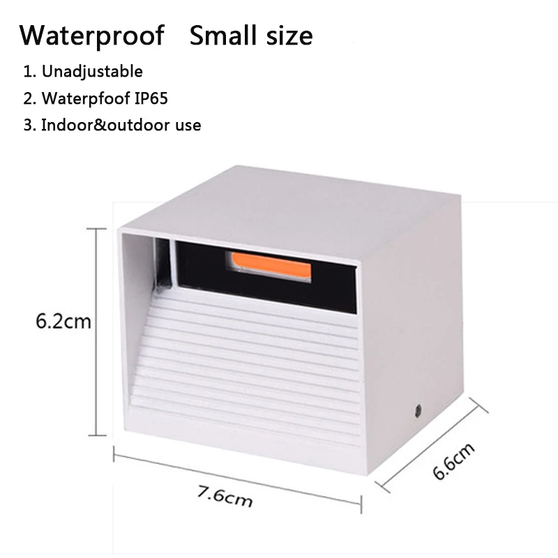 IP65 Small white IP65 светодиодный водонепроницаемый настенный светильник 12 Вт для помещений и улицы, регулируемый настенный светильник для двора, крыльца, коридора, спальни, настенный светильник - Цвет абажура: IP65 Small white