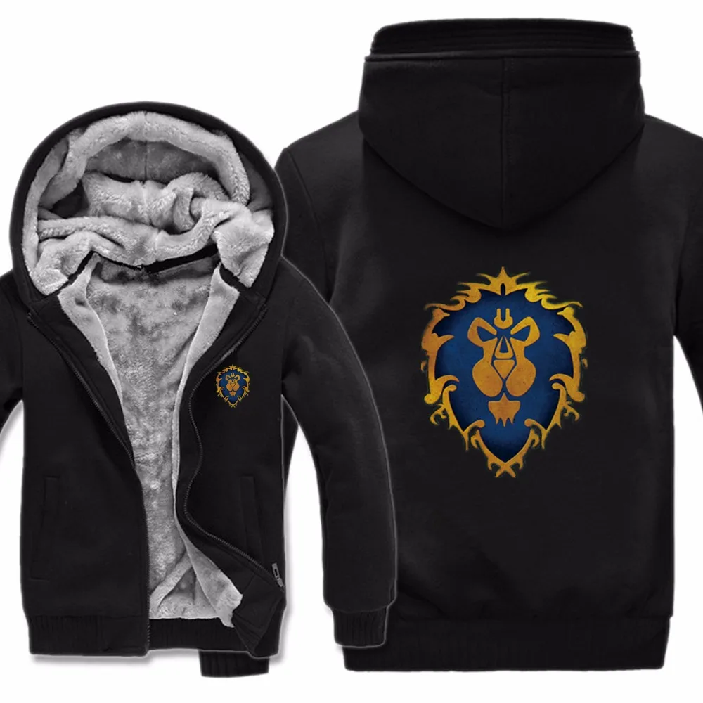 

Game Dota 2 WOW Hoodies Jacket Winter Pullover Man Coat Men Wool Liner Fleece Unisex ALLIANCE&Horde Sweatshirts