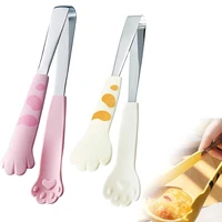 cat kitchen tongs for cooking 2pcs stainless steel cooking tongs 7inch mini serving tongs food clips kitchen tongs for sweets