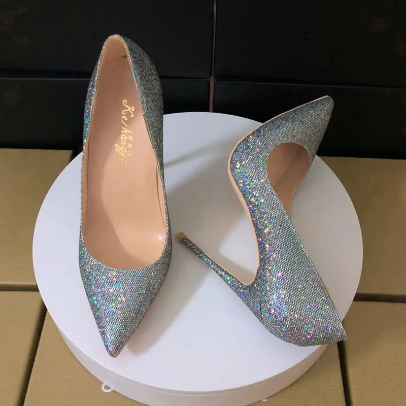 Мода Бесплатная доставка женская обувь для женщин сумка с серебряные блестящие