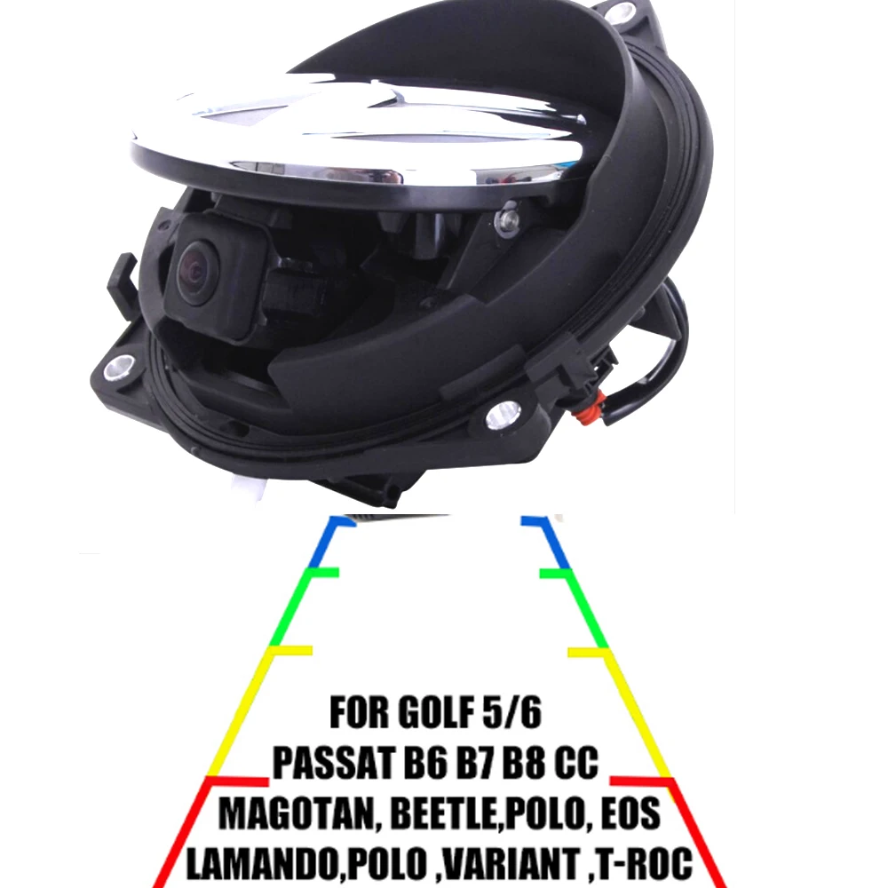 

CCD OEM Emblem Logo Rear View Auto Flip Reversing Car Trunk Handle Camera For VW Golf 4 5 6 7 8 GTI R Waterproof Night Vision