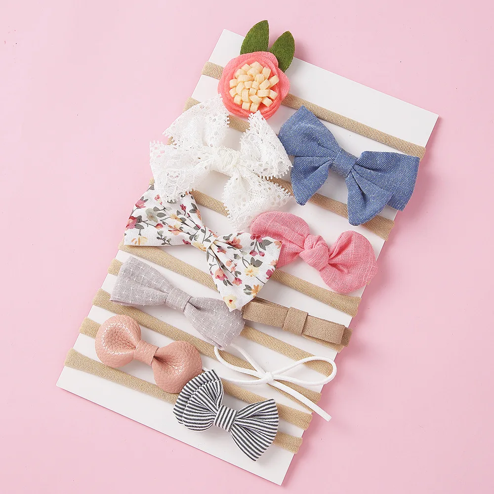 

Children's Hair Accessories 10-piece Set Bowknot Elastic Hair Tie Kids Handmade Hair Tie Set Elastic Hair Bands