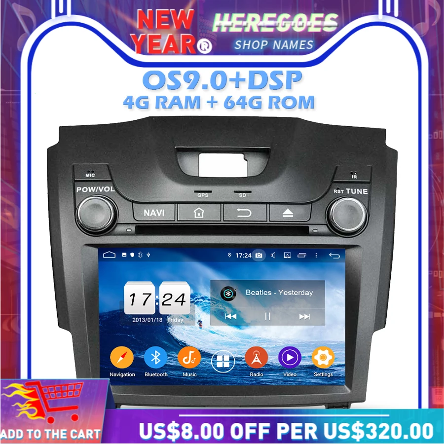 Автомобильный DVD плеер 1280*720 IPS DSP Android 9.0 4G 64G ROM Wifi luetooth RDS радио GPS карта для Traillazer
