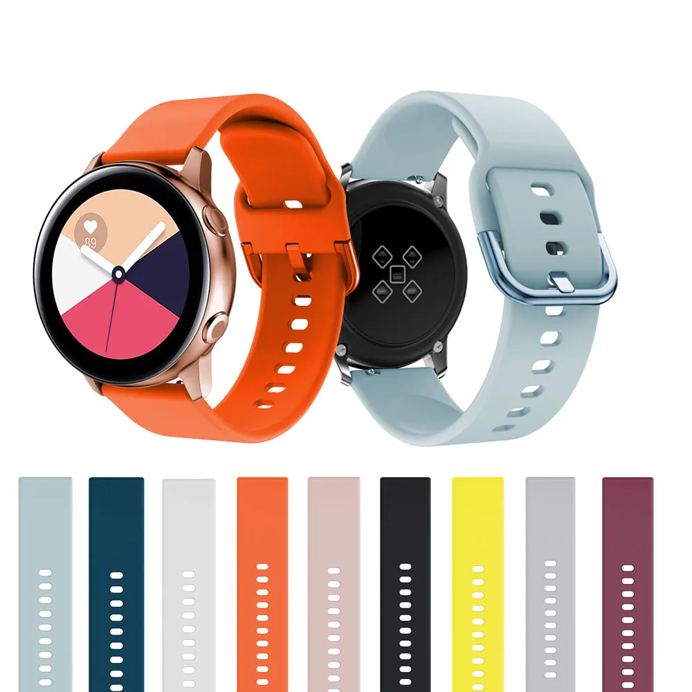 Ремешок для часов 20 мм Samsung Galaxy watch Active 2/42 мм/3 41 мм/Gear S2/спортивный силиконовый