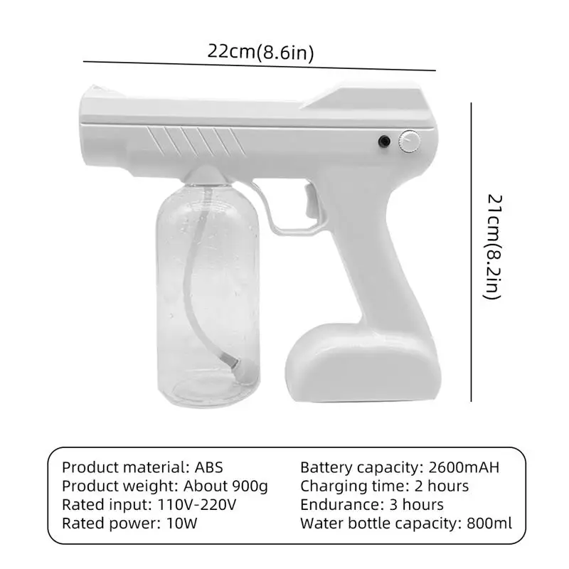 

Household Portable Wireless Sprayer Machine Blue Light Nano Steam Spray Gun Atomizing Sprayer