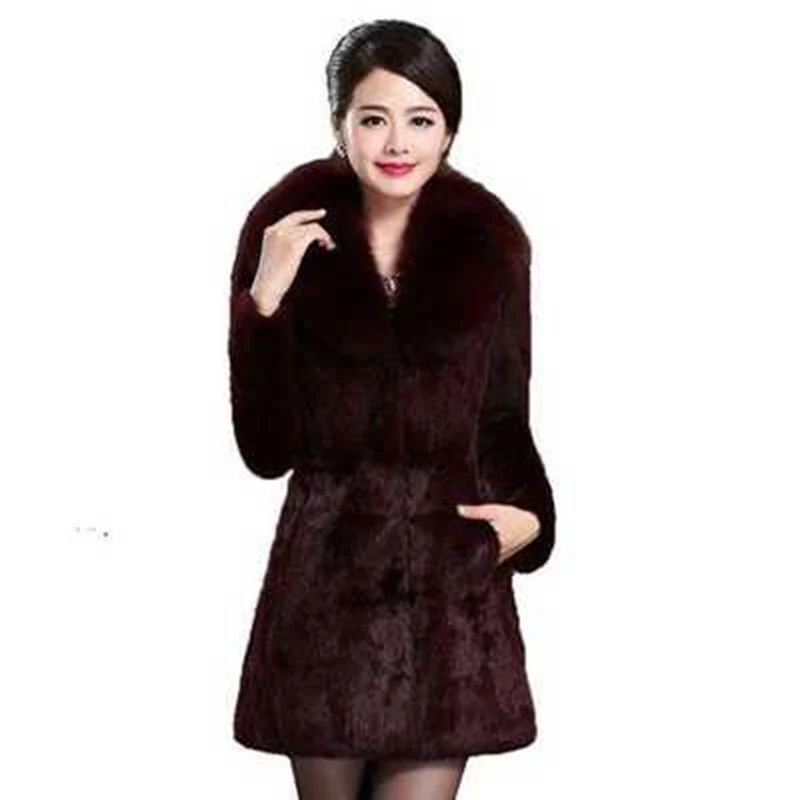 Женская меховая куртка Европейский новый стиль зимняя модная женская элегантное