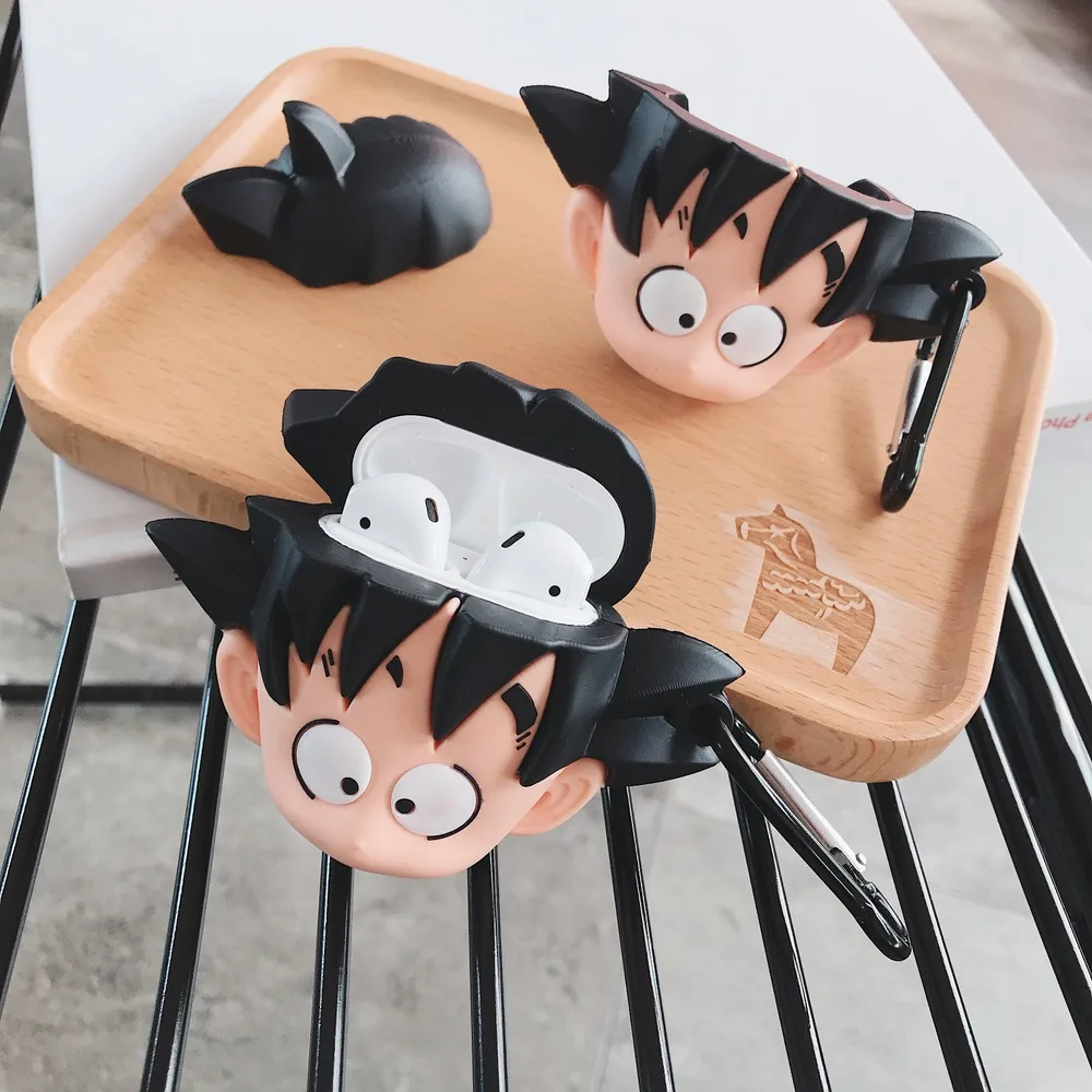 Аниме Dragon Ball Son Goku чехол для наушников Мягкий силиконовый чехол для AirPods 1 2 Bluetooth гарнитура зарядная коробка крутые чехлы с крюком