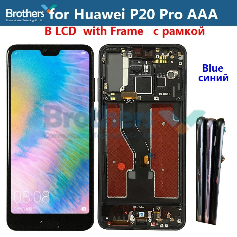 B LCD Blue Frame ЖК-дисплей Дисплей для huawei P20 Pro ЖК-дисплей Экран для P20 Pro CLT-L09 CLT-L29 CLT-AL00 CLT-AL01 ЖК-дисплей сборки Сенсорный экран планшета Тесты - Цвет: B LCD Blue Frame