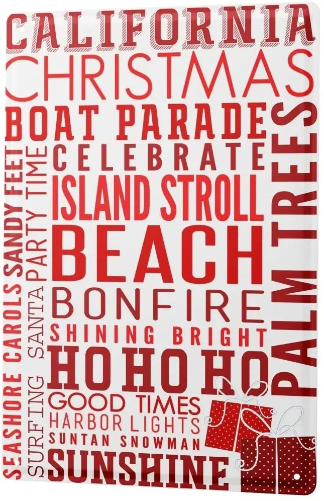

SINCE 2004 tin Sign Christmas Retro California Sun
