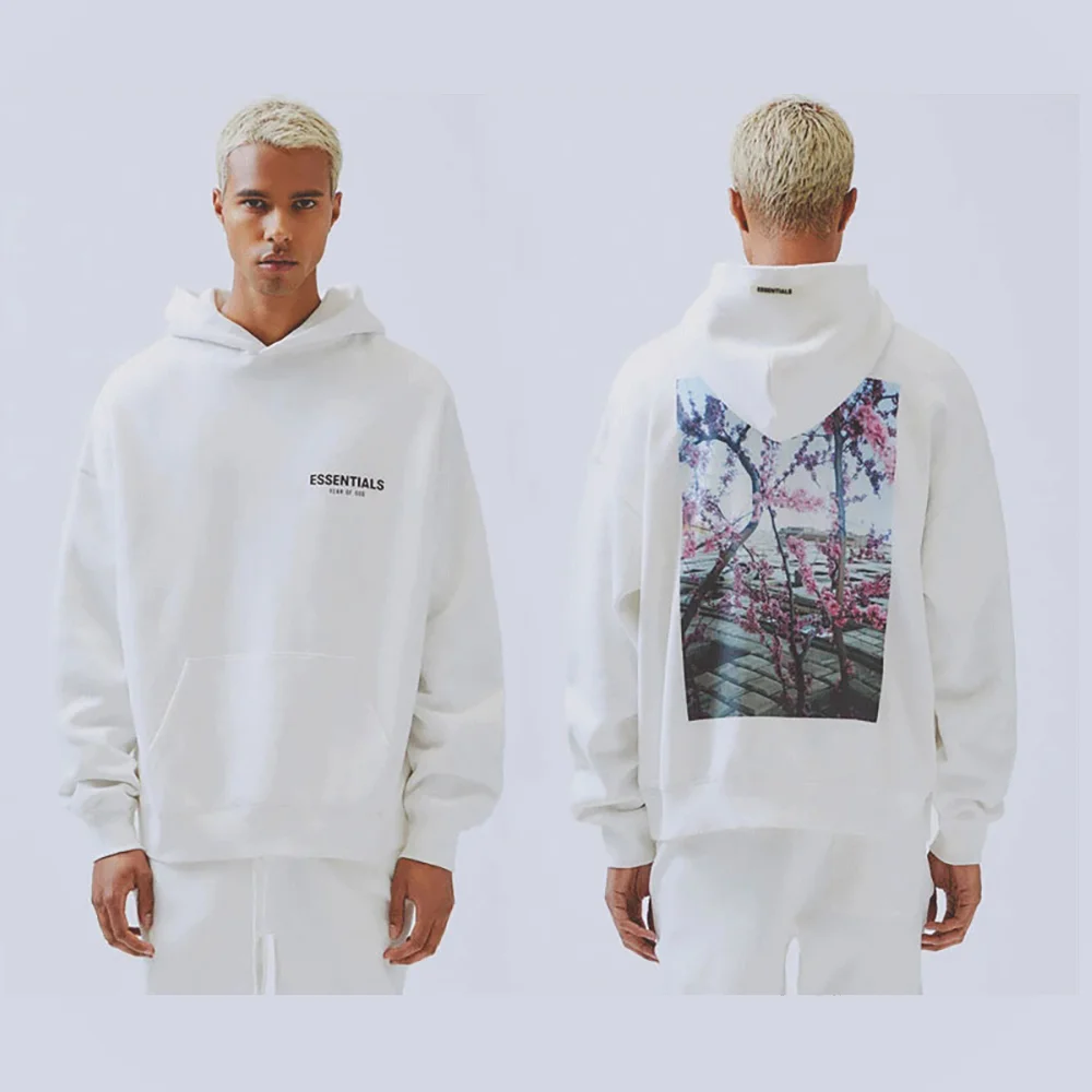 

High quality brand men's hoodie 2021 spring and autumn hip-hop streetwear cotton pullover solid color thermal transfer