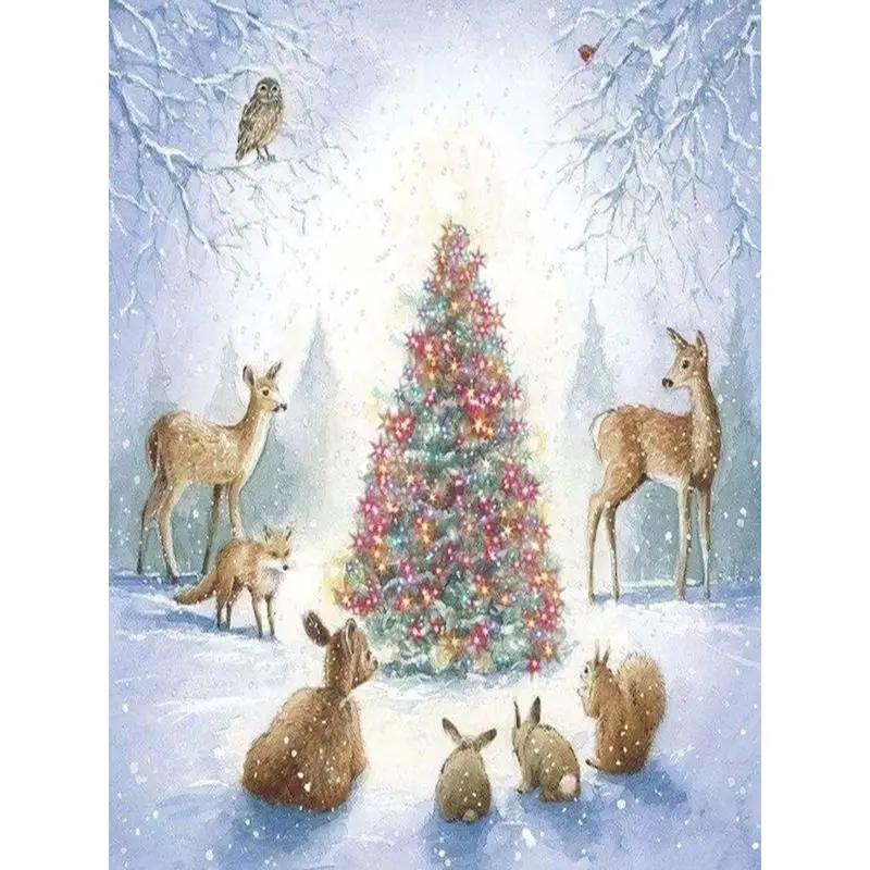 

Snow Diy 5D Diamond Full Drill Square Embroidery Animals Diamond Painting Kits Cross Stitch Color Mosaic Adults Home Decoration
