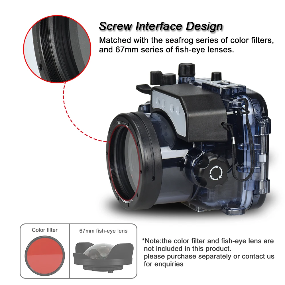 Водонепроницаемый чехол Seafrog для камеры Sony RX100 V I II III IV подводный защитный корпус