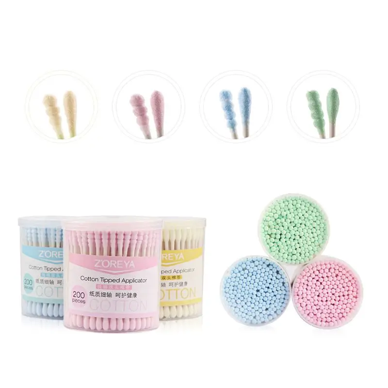 200 шт Новые одноразовые ватные тампоны-аппликаторы для чистки ушей палочки |