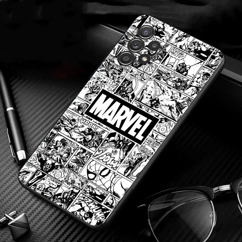 Phone Case For Samsung Galaxy A51 A12 A21s A71 A52 A31 A32 A02s A72 A11 A41 A22 A01 A51 A02 A33 Shell Marvel Logo Avengers Heros