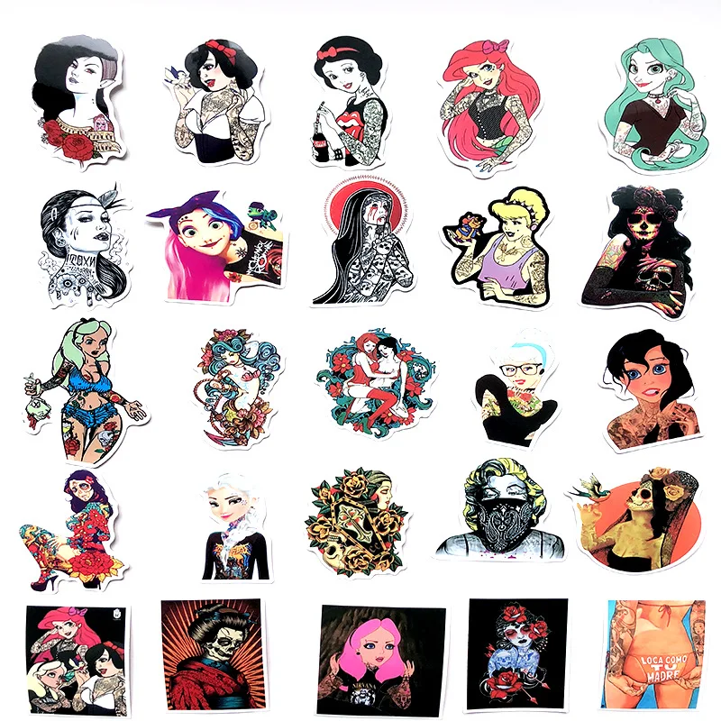 50 шт./упак. Водонепроницаемый вульгарный пикантные Красота Vsco девушка Стикеры s