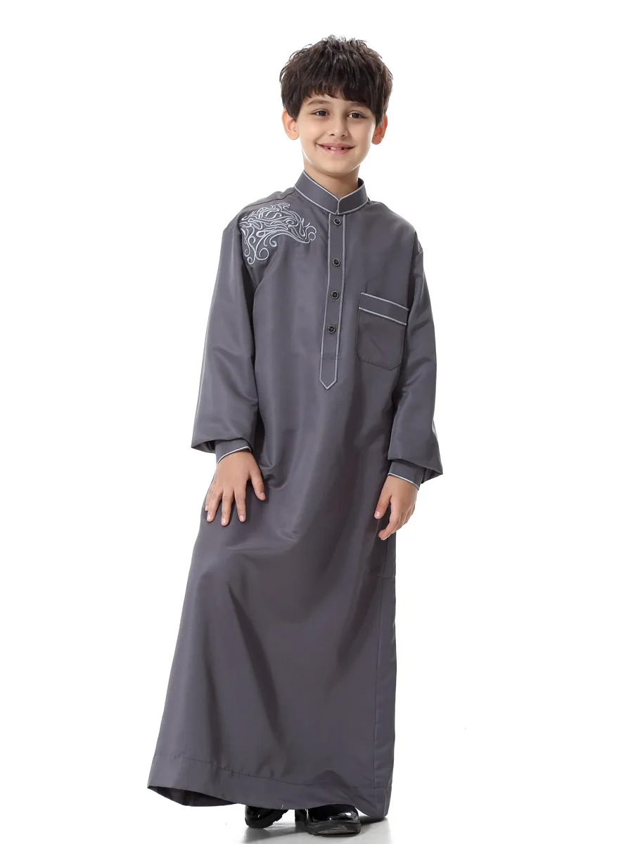 Турецкое мусульманское кимоно Abaya Jubba tobe для детей, длинный халат для мальчиков, арабское платье от AliExpress WW