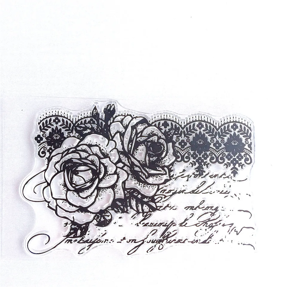 12*7 винтажные розы ремесло прозрачные силиконовые печатные уплотнения для сделай