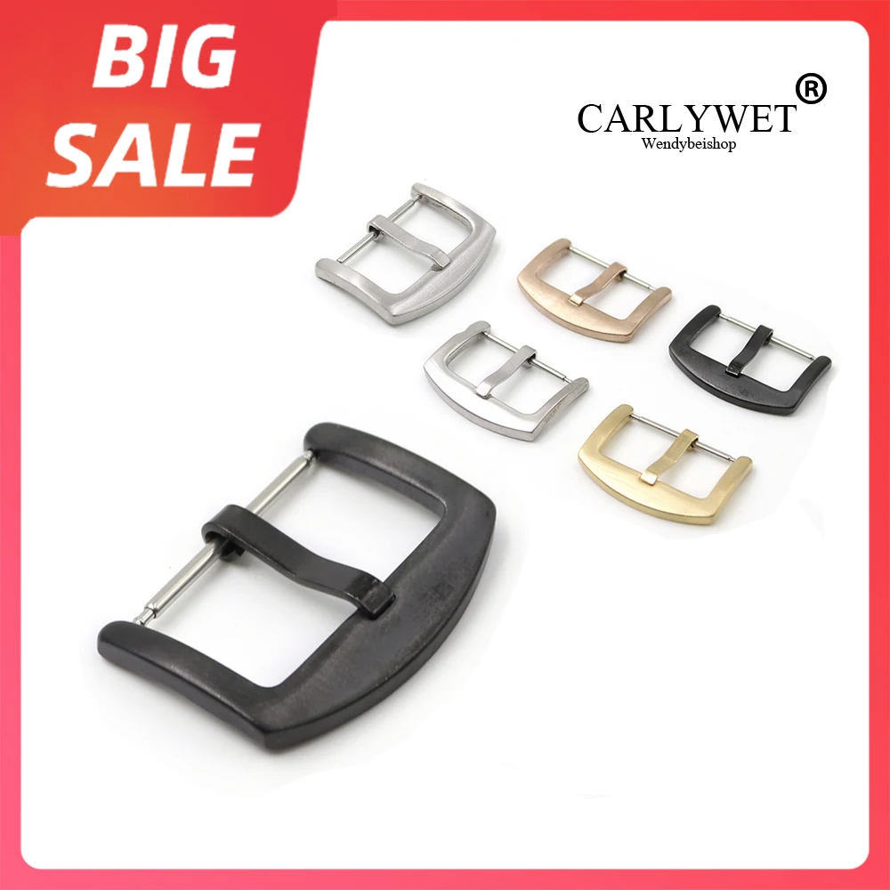 

CARLYWET 10 шт. 18 20 22 24 мм Роскошная 316L нержавеющая сталь причесанный матовый 3 мм Язычковая Пряжка для ремешка часов Rolex Omega