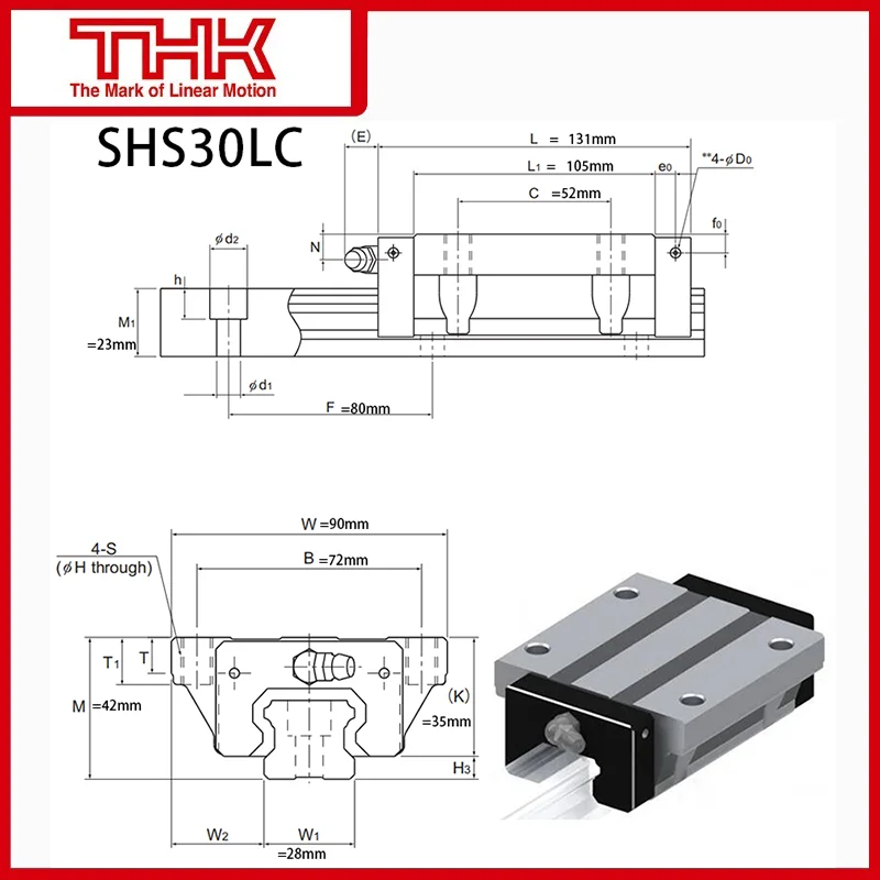 Оригинальный Новый THK линейный направляющий блок SHS 30 SHS30 SHS30LC SHS30LCUU SHS30LCSS SHS30LC1UU