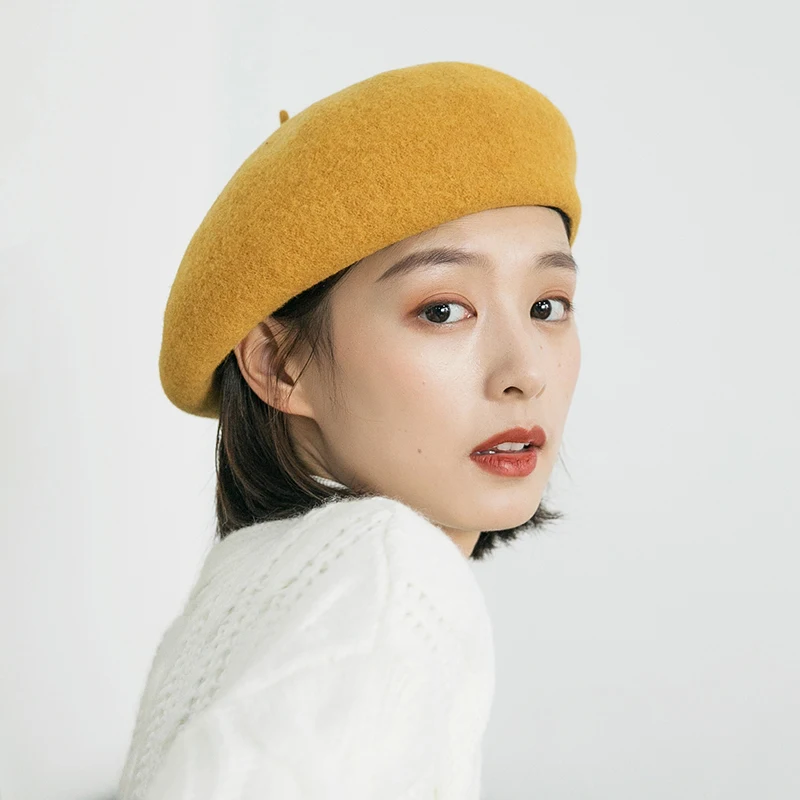 

Black Wool Beret Women Autumn EleSuits Winter Retro Painter Hat Ladies Novelty French Fashion Boinas Para Mujer Hats EB50BL