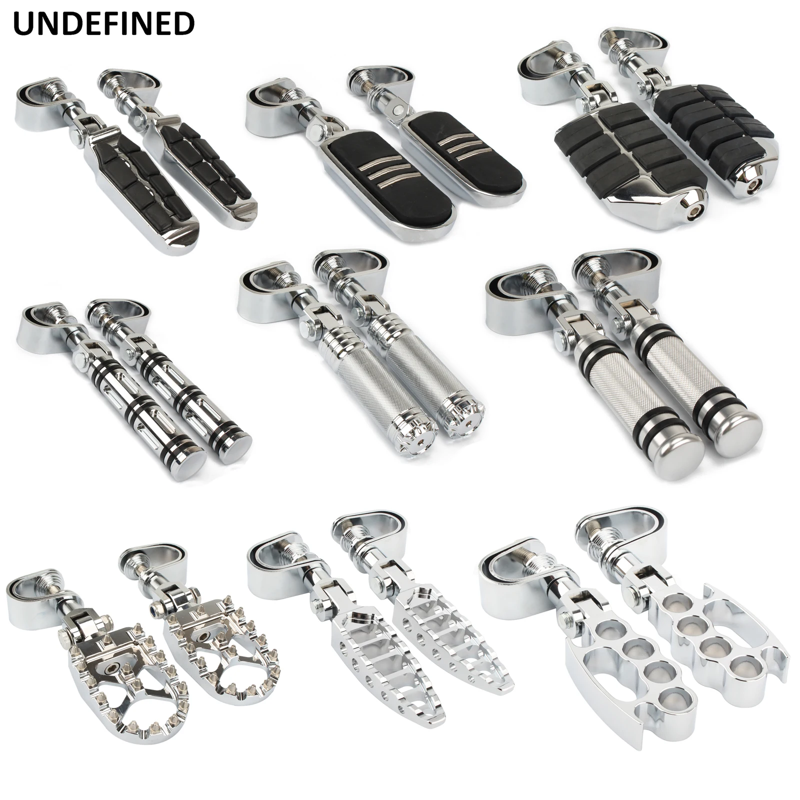 25mm-32mm Motorcycle Highway Pegs Crash Bar Clamp Mount Engine Guard Foot pegs Footrest For Harley Sportster Softail Chopper