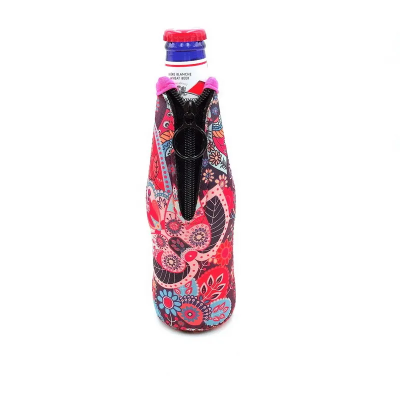 Paisley Printed A Складные Неопреновые изоляторы с кольцом на молнии для пивных бутылок 12 унций 330 мл, вечерние бутылки для напитков, 6 шт - Цвет: Paisley Printed A