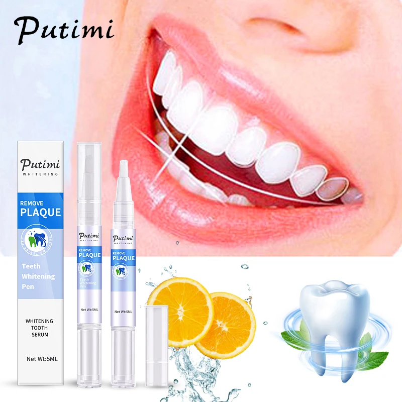 

Ручка для отбеливания зубов PUTIMI, сыворотка для чистки зубов, гель для отбеливания, гигиена полости рта, удаление пятен от зубного налета, ухо...