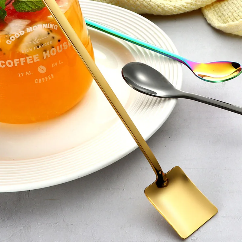 

Stirring Spoon long Handle Creative Spoon Ice Cream Spoon Multifunction Reusable Spoon Drinking Clean Utensils Spoon New Shovel