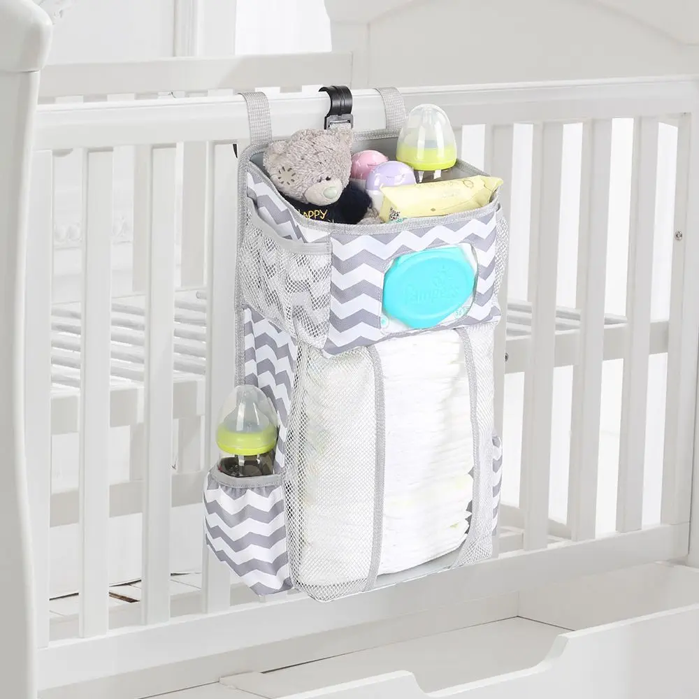 

Bedside Storage Bag Baby Crib Organizer Hanging Bag for Dormitory Bed Bunk Hospital Bed Rails Book Toy Diaper Pockets Bed Holder