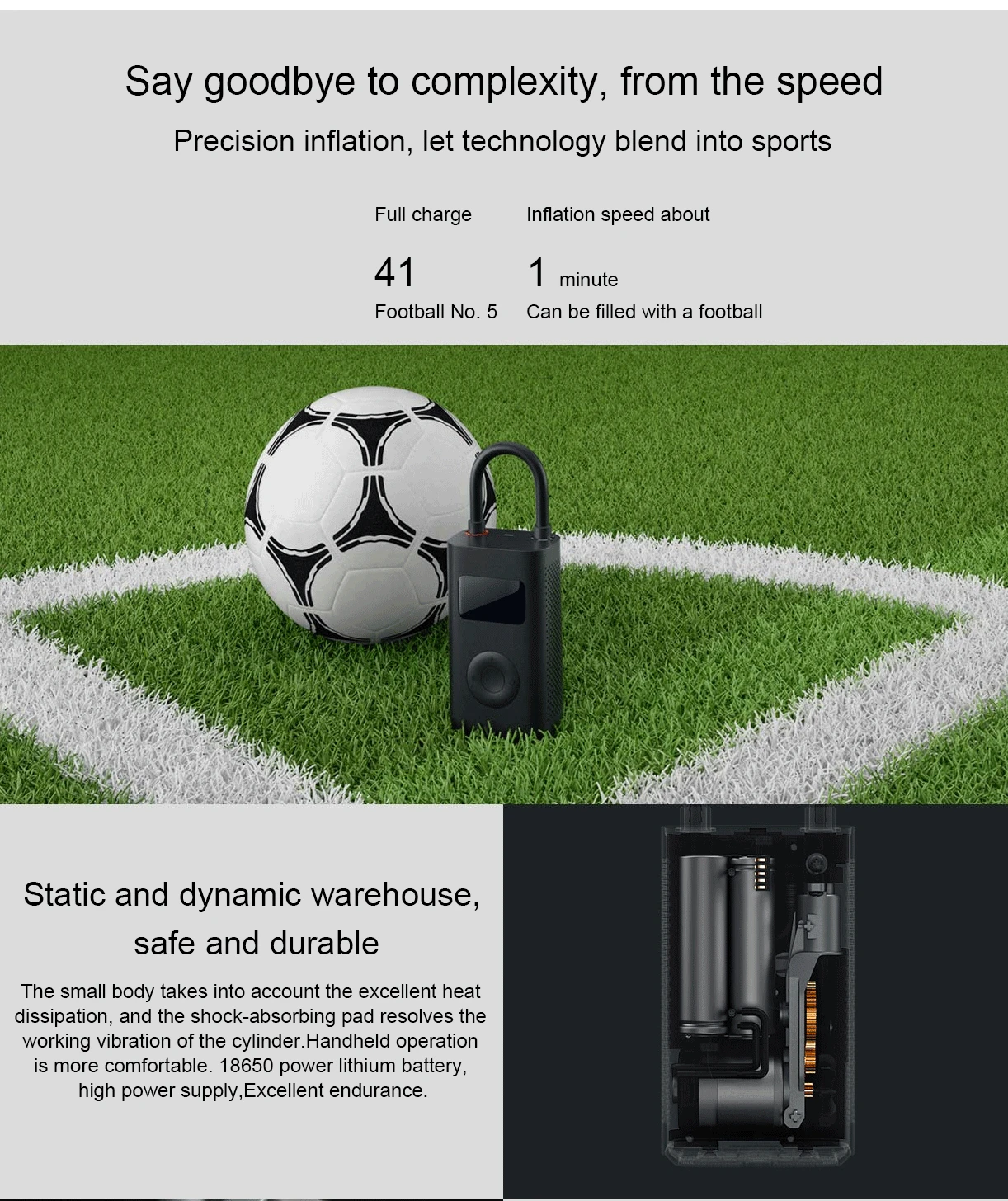 

Mijia Inflator Portable Mini LED Smart Digital Tire Pressure Sensor Electric Pump For Bicycle Motorcycle Car Soccer