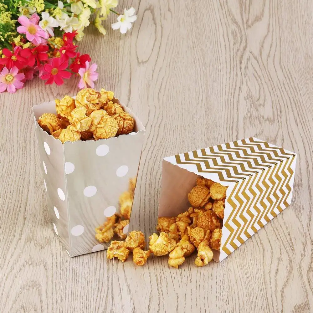 6 шт./лот бронзового цвета в полоску узор горошек ведро для попкорна поп корна