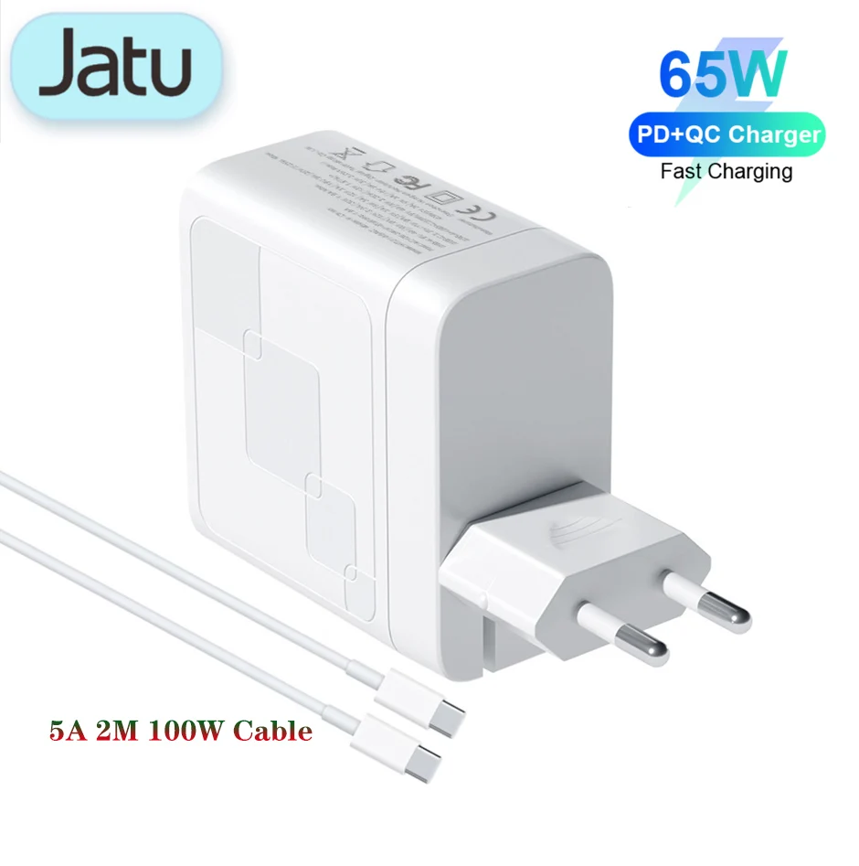 

65 W GaN Quick Charger 4.0 3.0 Type C PD 3.0 USB Charger with QC 3.0 4.0 Portable Adapter For Laptops MacBook IPhone Samsung