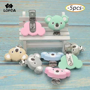 LOFCA 5 шт. Новый зажим для соски коала Мультяшные силиконовые бусины детский Прорезыватель аксессуары для прорезывания зубов ниппель для клипа застежки игрушки DIY инструмент для бисера