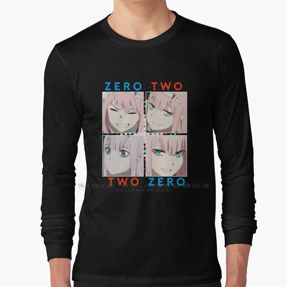 Darling In The Franxx ( Zero Two Moods) футболка с длинным рукавом из 100% чистого хлопка большого