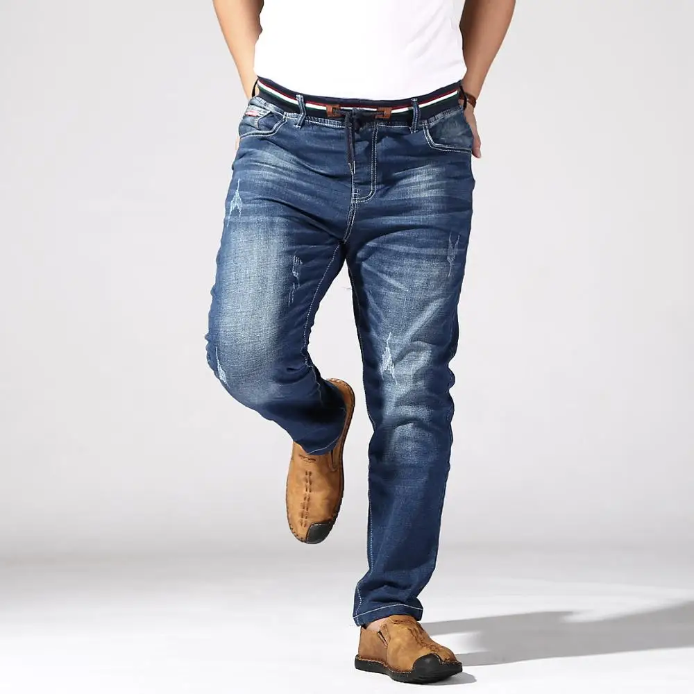 Джинсы большого размера 2XL-8XL с эластичной талией супер толстые очень большие