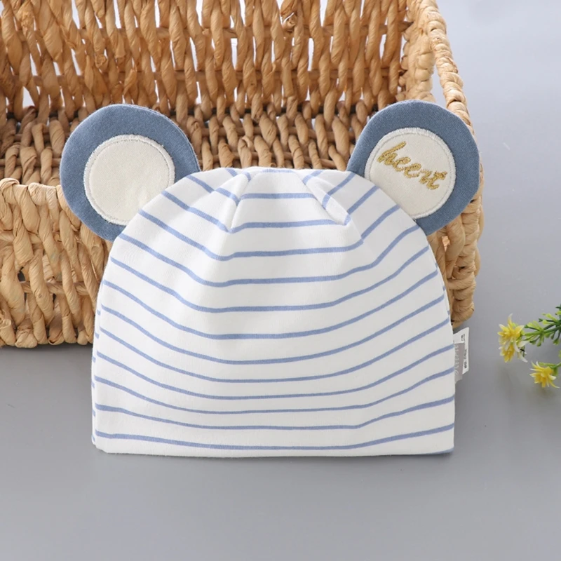 

Детская мягкая хлопковая шапка Q9QB с милыми мультяшными ушками, теплая шапка для новорожденных