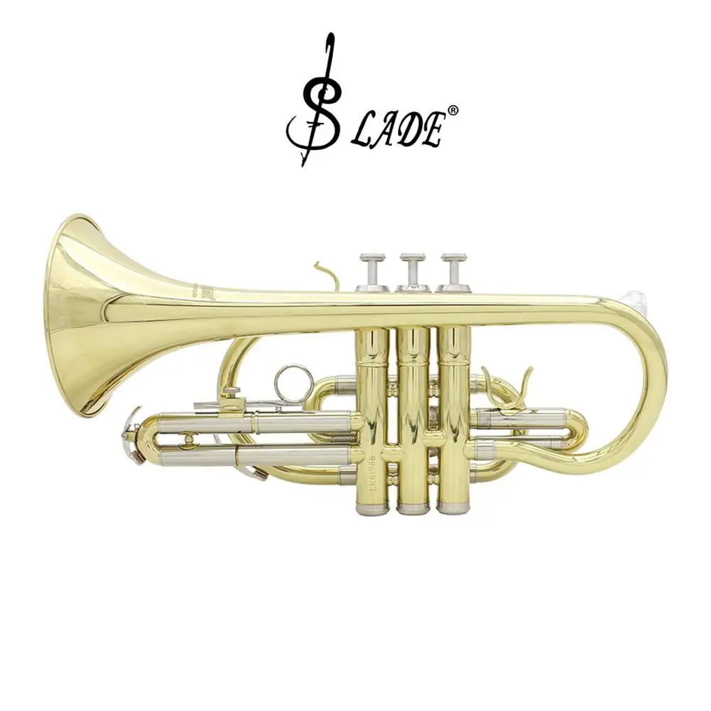 SLADE Профессиональный Золотой Bb cornet Silve ключ латунный инструмент с Чехол перчатки, Чистящая салфетка кисти