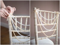 2022 new 80pcs pearl and acrylic crystal bead garland for chiavari chair decoration chair sash chair cap wedding decor
