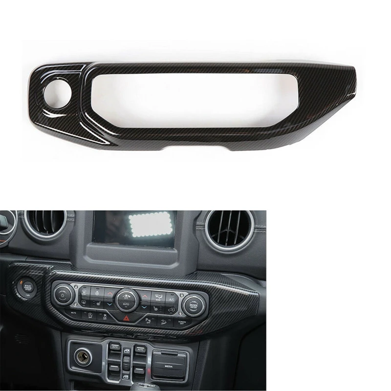 

Car ABS Carbon Fiber Air Condition Panel Trim Bezel Cover for Jeep Wrangler JL 2018+ Accessories