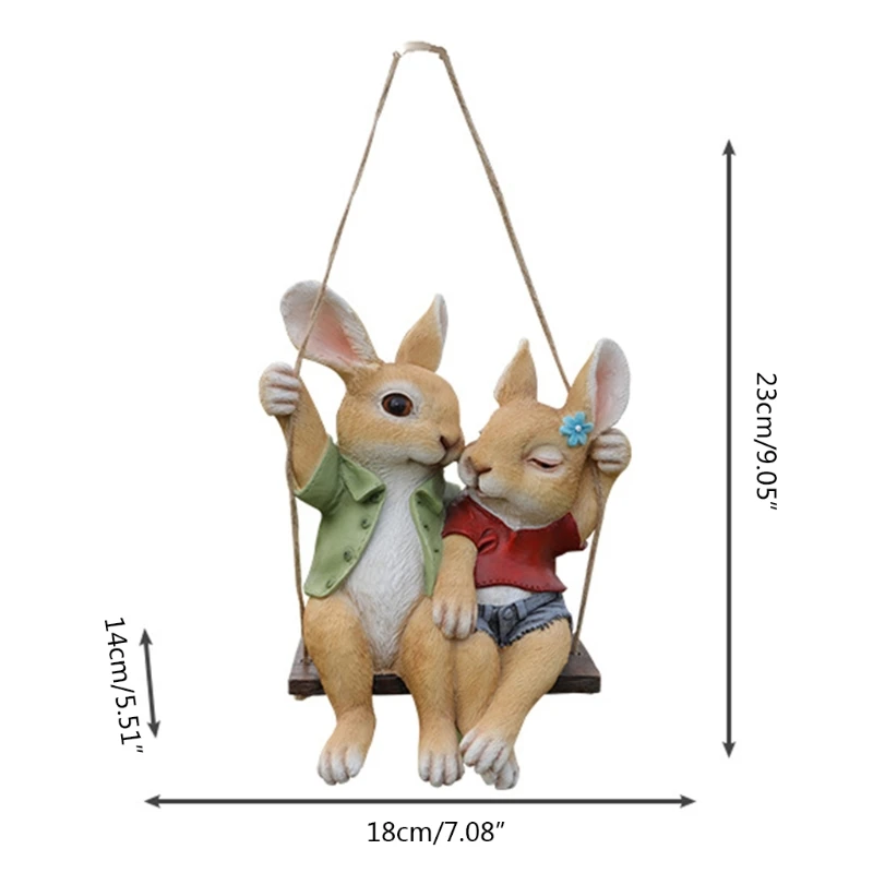 

Resin Rabbit Swing Simulation Outdoor Garden Statue for Creative Home Gifts
