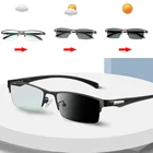 Солнцезащитные фотохромные прогрессивные очки для чтения мужские Мультифокальные сверхсветильник гибкие с защитой от сисветильник света металлические с полной оправой для езды на велосипеде на природе