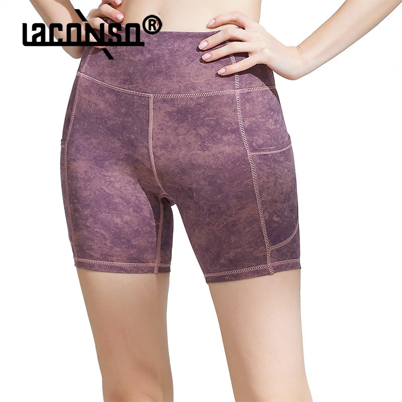 

LACONSO Women's Shorts Cycling Sport Leggings For Fitness Gym High Waist Summer Pants Running Tights Fashion Workout Sexy Female