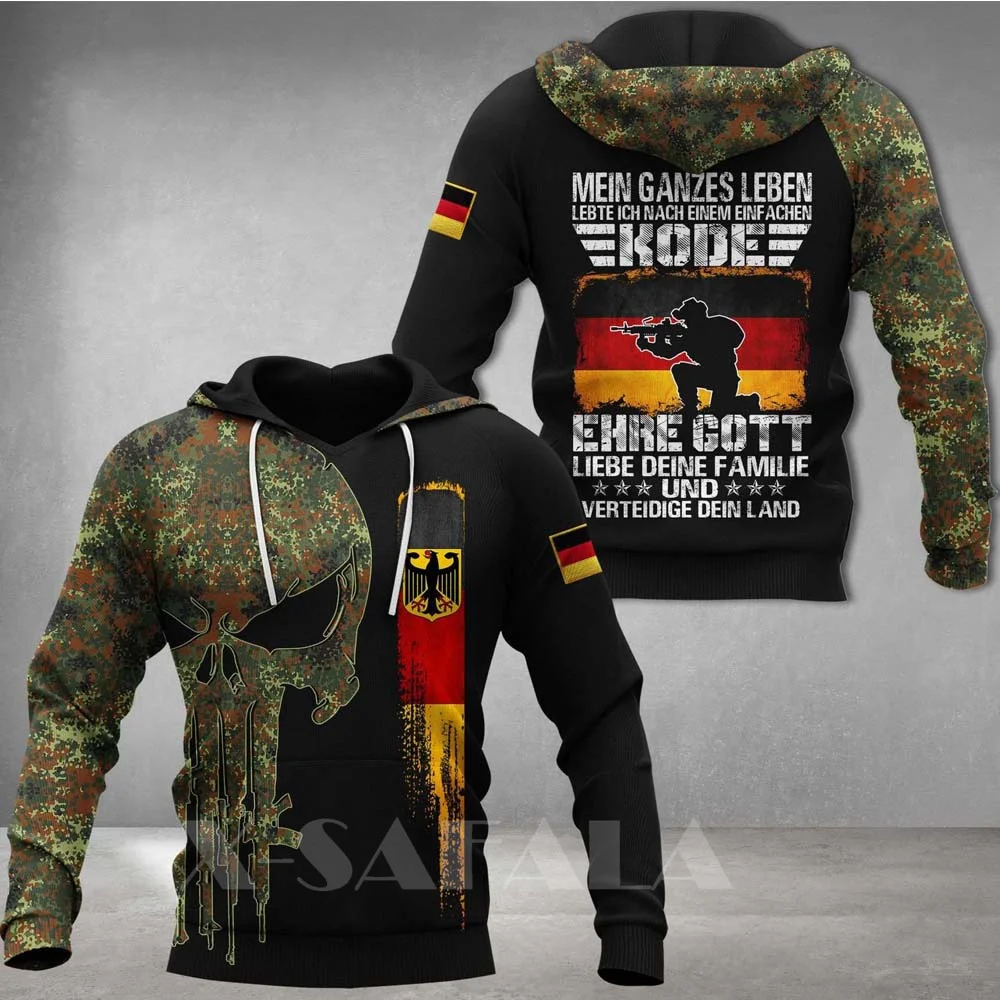 

ARMY GERMANY GERMAN Soldier VETERAN 3D Print Hoodie Spring Autumn Man Women Harajuku Outwear Hooded Pullover Tracksuits Casual-3